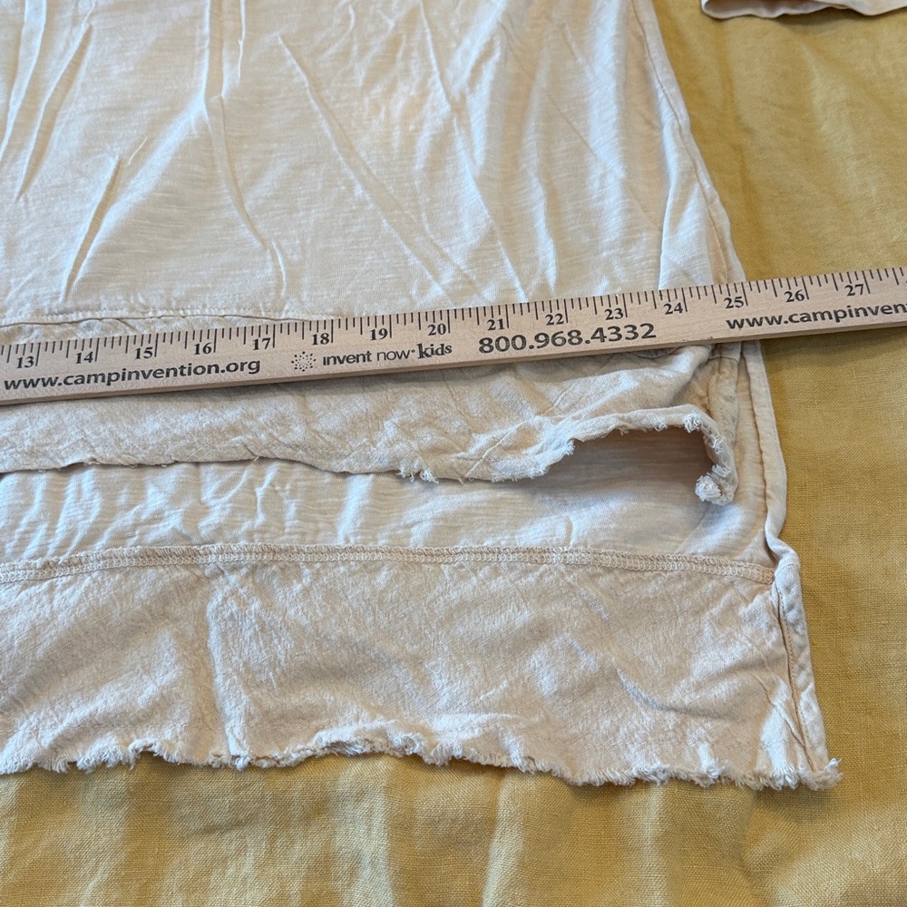 Paper Lace Relaxed Star-Back hi-low Top in natural ivory cotton elbow sleeves lg - Picture 6 of 9